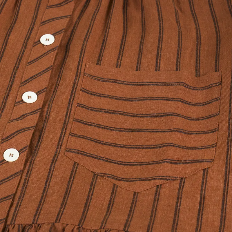 Sideline Womens Whistle Dress Rust Stripe-7