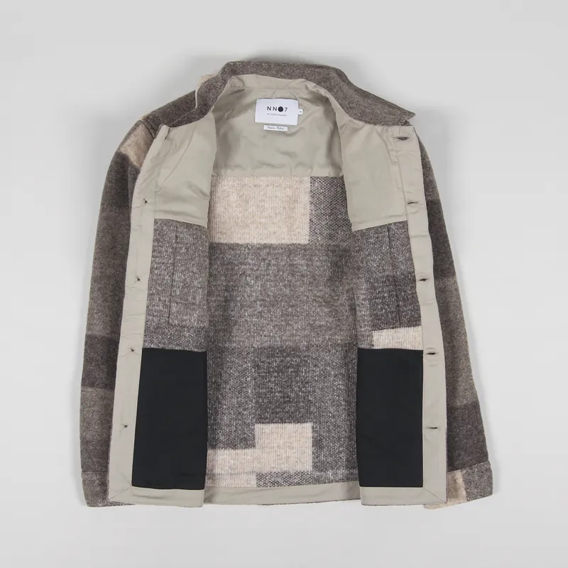 NN07 Wilas Overshirt Khaki Check-1