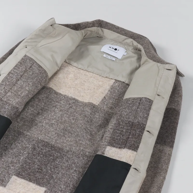 NN07 Wilas Overshirt Khaki Check-4