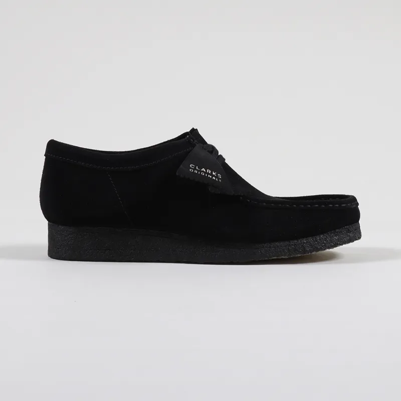 Clarks Originals Wallabee Shoes Black Suede-4