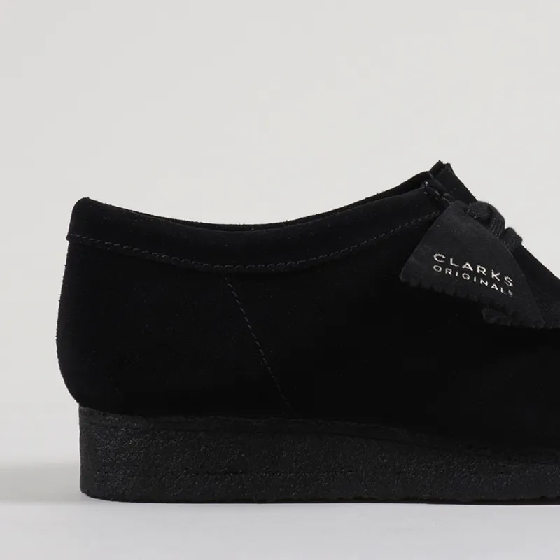Clarks Originals Wallabee Shoes Black Suede-5