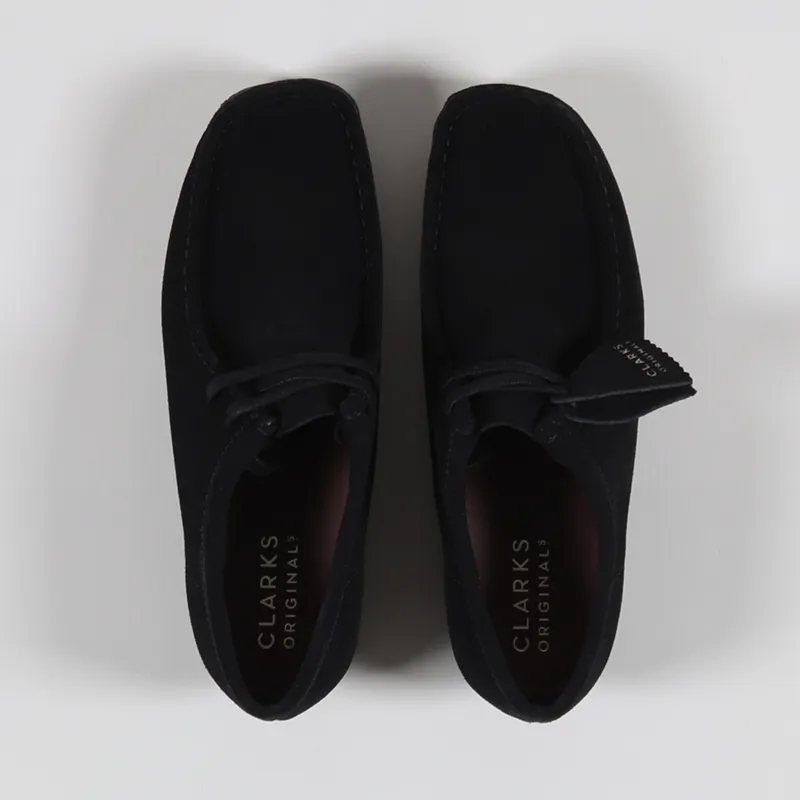 Clarks Originals Wallabee Shoes Black Suede-3