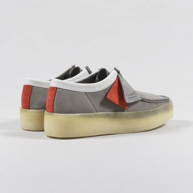 Clarks Originals Mens Wallabee Cup Shoes Grey Nubuck Leather