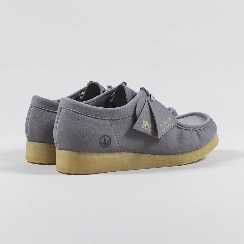 Clarks Originals Mens Wallabee Shoes Grey Vegan Suede Moccasins