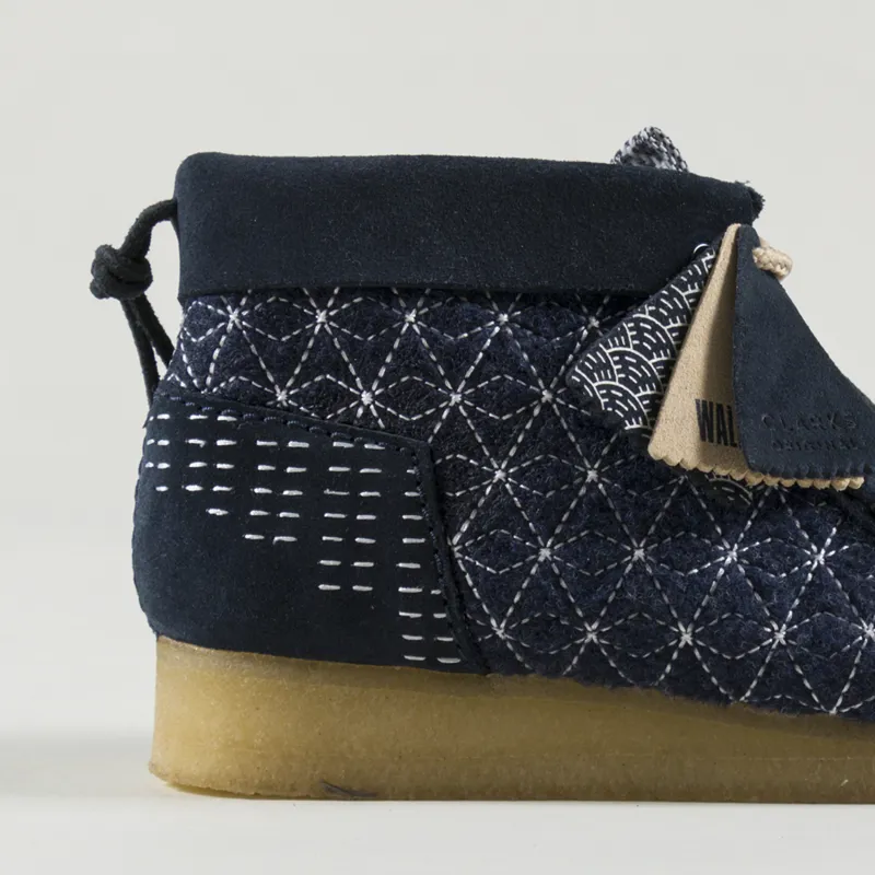 Clarks Originals Wallabee Boot Navy Sashiko-5