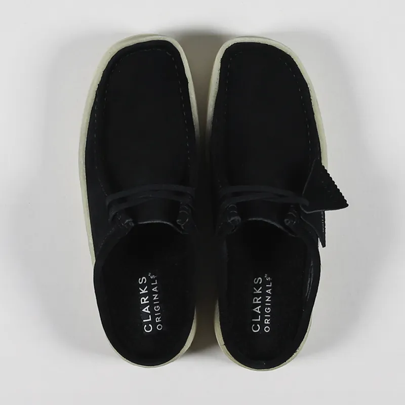 Clarks 22AW 別注 Wallabee Cup Lo BLACK UK7 Clarks Originals Wallabee Cup Lo Mules Black Suede Warmlined