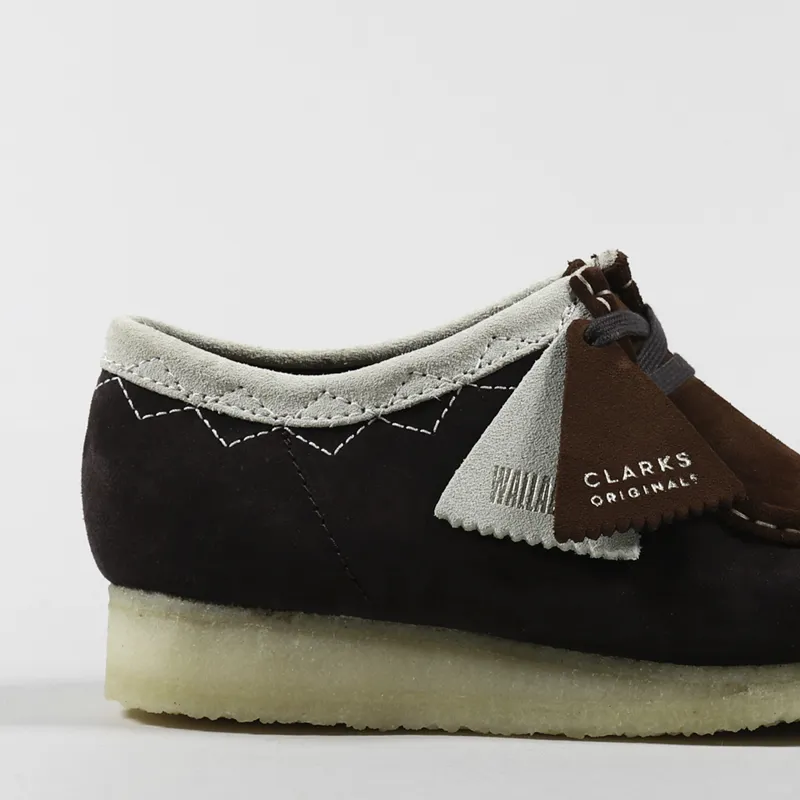 Clarks Originals Wallabee Shoes Dark Tan Combi-5