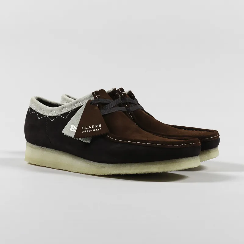 asiático Encogimiento incrementar Clarks Originals Mens Wallabee Shoes Dark Tan Brown Combi