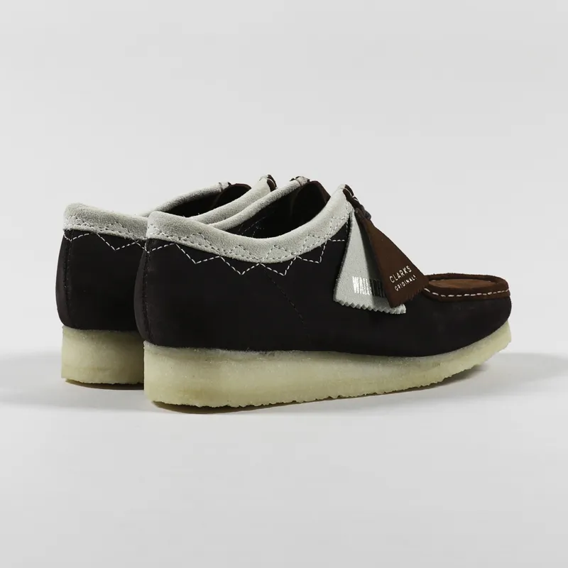 Clarks Originals Wallabee Shoes Dark Tan Combi-3