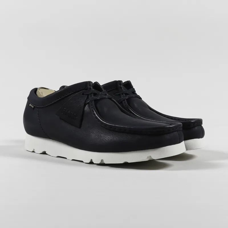 Clarks Mens Wallabee Shoes Navy Leather