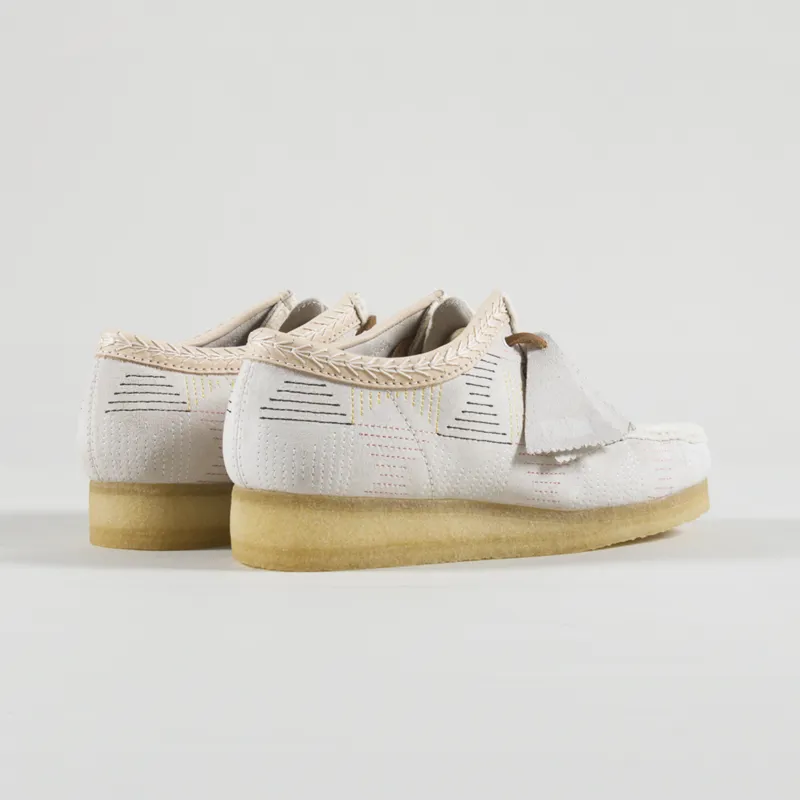 Clarks Originals Wallabee Shoes Off White Hairy-3