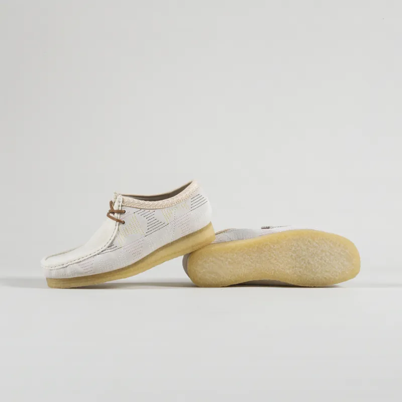 Clarks Originals Wallabee Shoes Off White Hairy-2