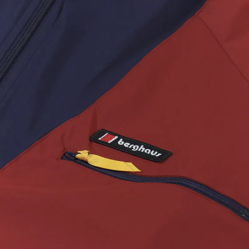 Berghaus Mens Lightweight Wind Shirt 90 Pullover Jacket Red Brown