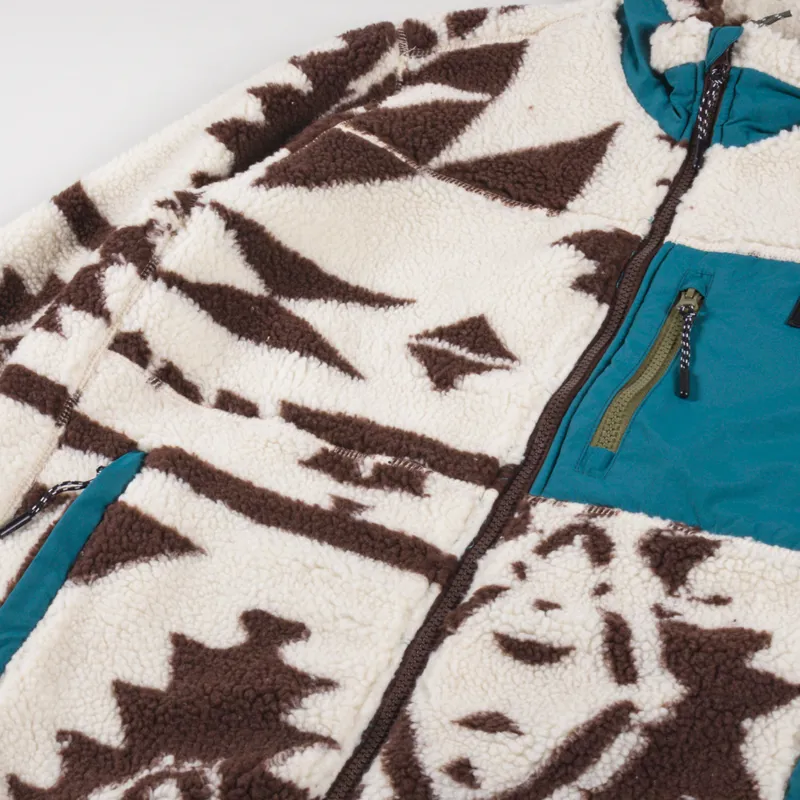 Penfield Geo Print Mattawa Fleece Shaved Chocolate-3