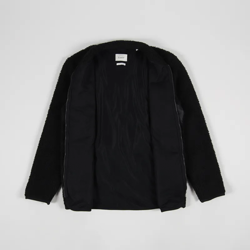 Foret Wolf Fleece Jacket Black-1