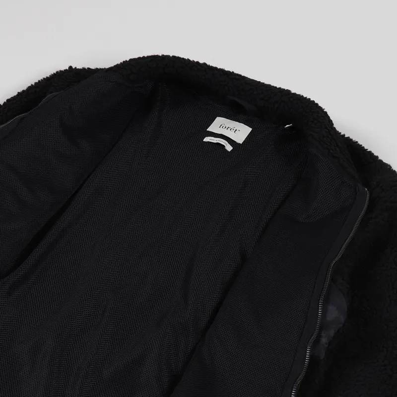Foret Wolf Fleece Jacket Black-4