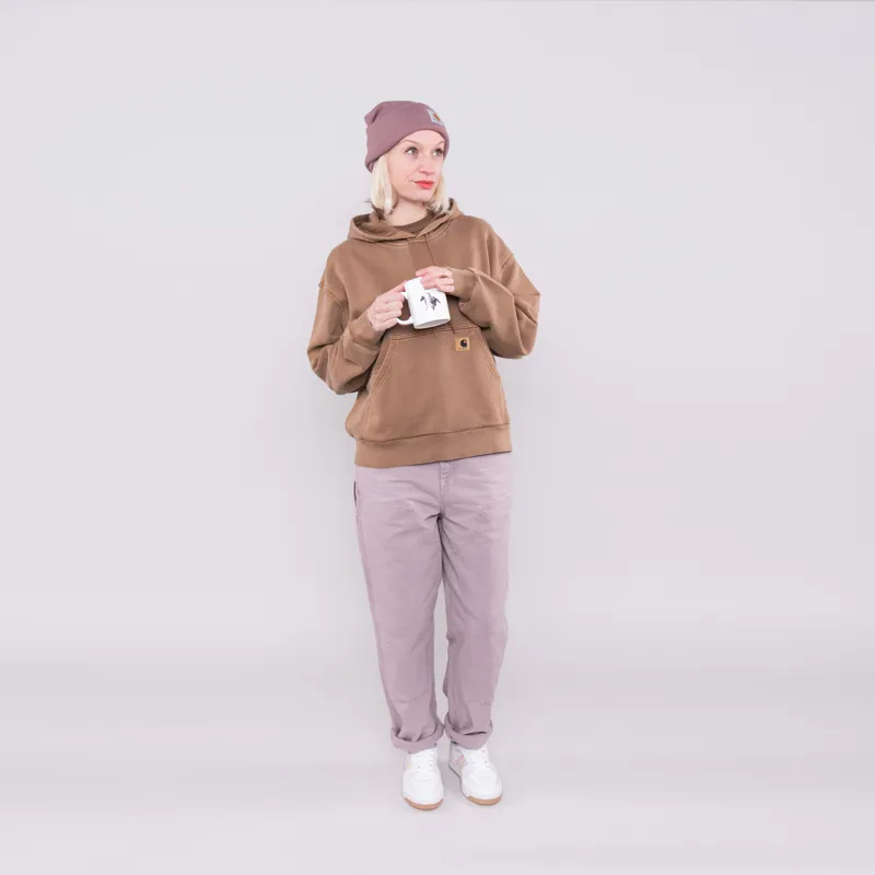 Carhartt WIP Womens Hooded Tacoma Sweat Tamarind Garment Dyed-1