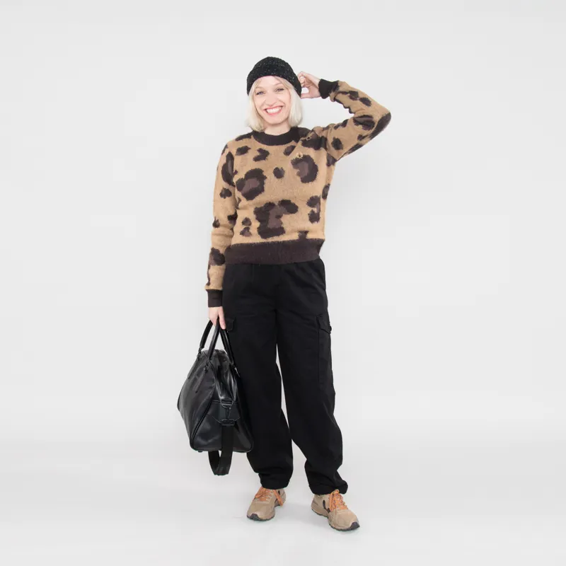 Fred Perry Womens Amy Winehouse Foundation Jumper Tonal Leopard-1