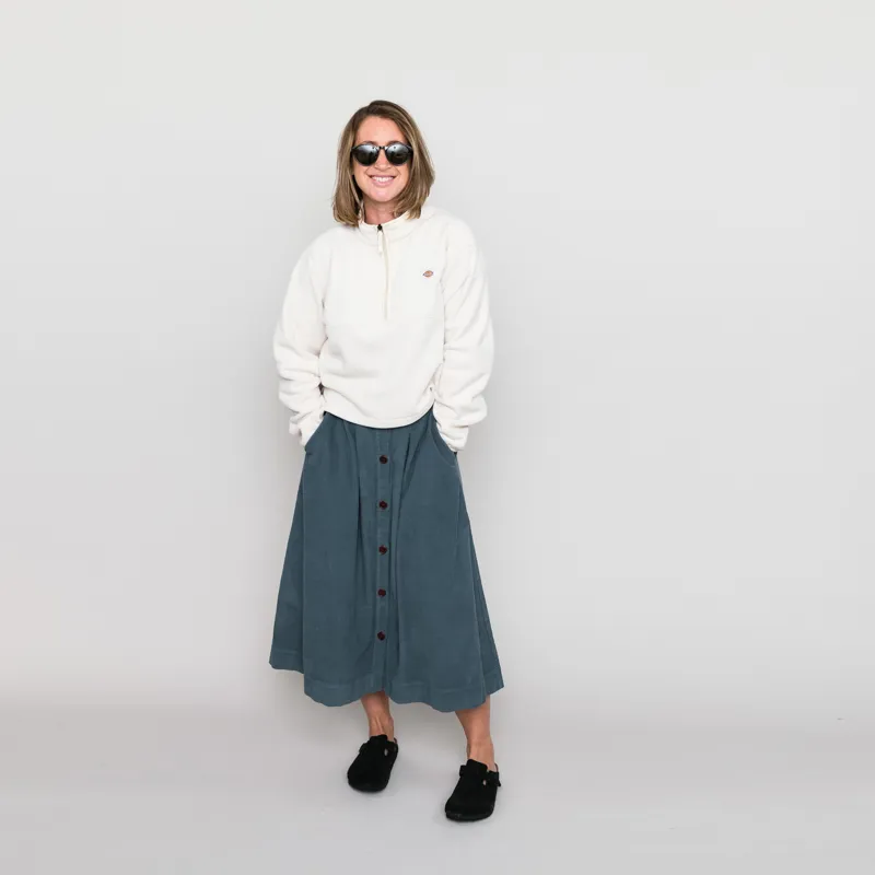 Beaumont Organic Womens Alyvia Cord Skirt Petrol-1