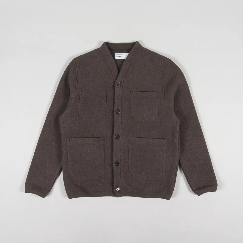 Universal Works Cardigan Brown Wool Fleece