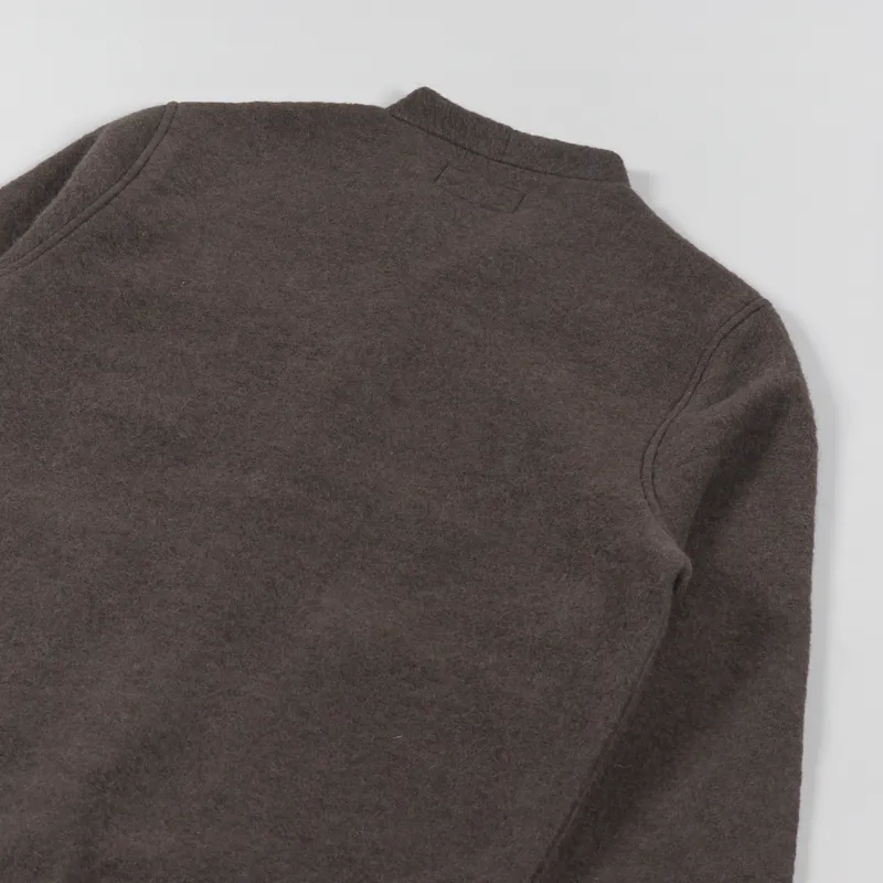 Universal Works Cardigan Brown Wool Fleece-5