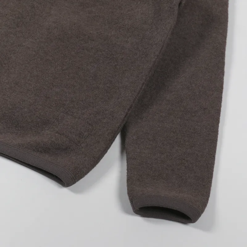 Universal Works Cardigan Brown Wool Fleece-9