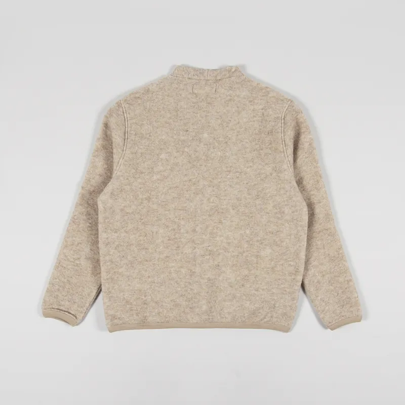 Universal Works Cardigan Stone Wool Fleece-2