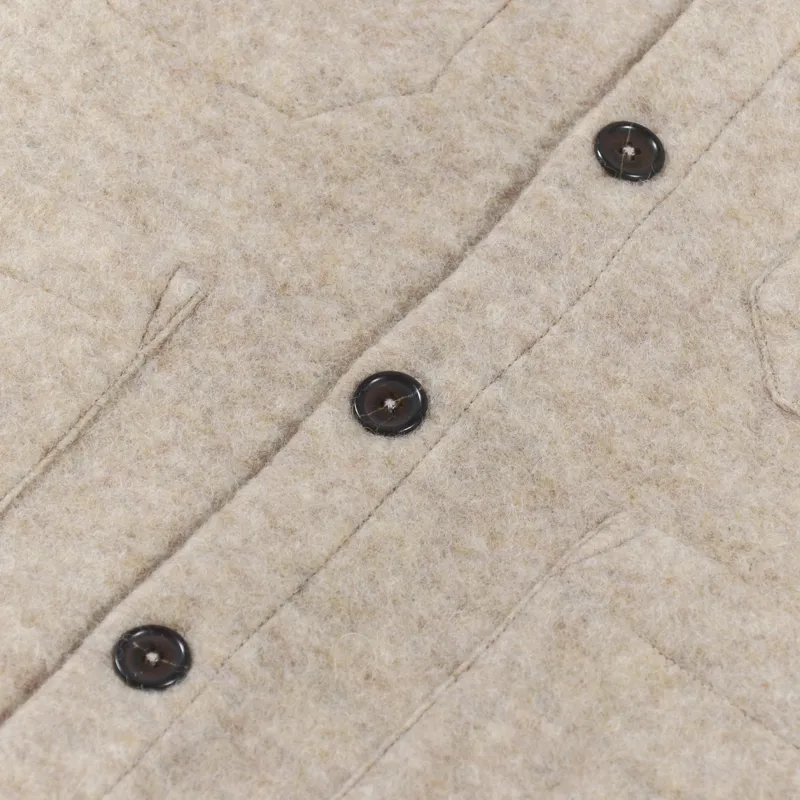 Universal Works Cardigan Stone Wool Fleece-6