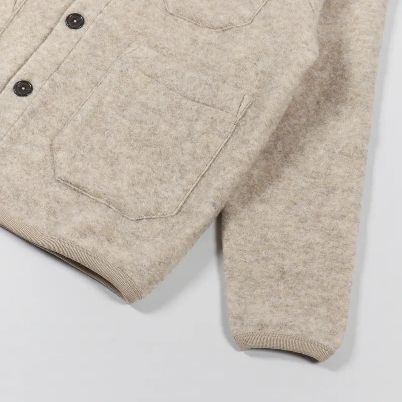 Universal Works Cardigan Stone Wool Fleece-7