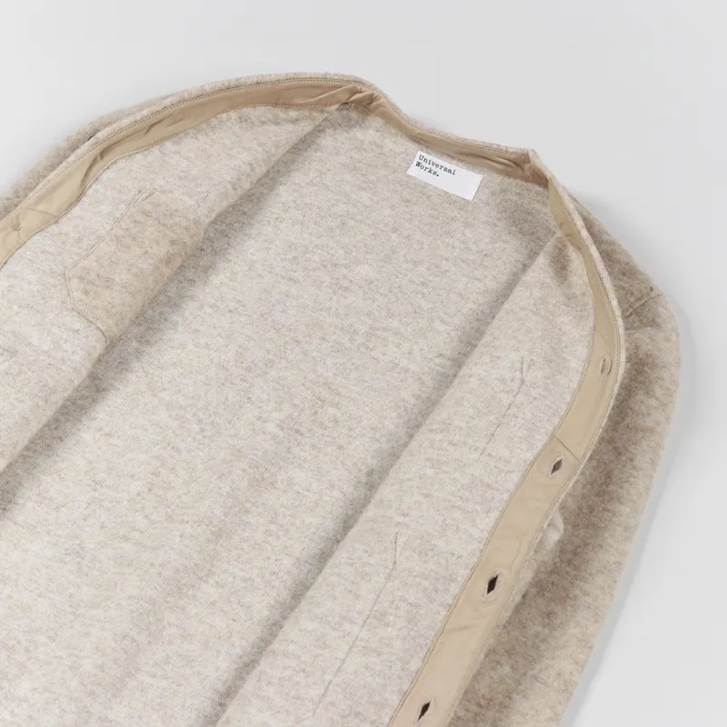 Universal Works Cardigan Stone Wool Fleece-4