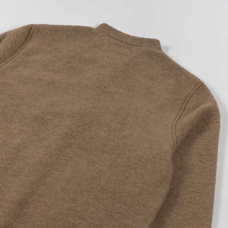 Universal Works Cardigan Taupe Wool Fleece-5