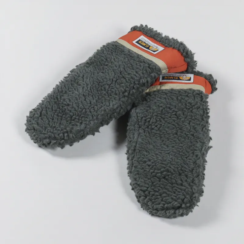 Elmer Wool Pile 5 Fingers Conductive Mittens Khaki-3