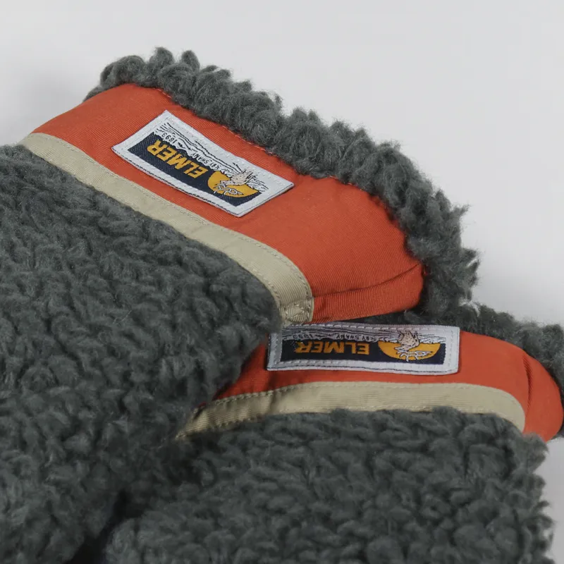 Elmer Wool Pile 5 Fingers Conductive Mittens Khaki-2