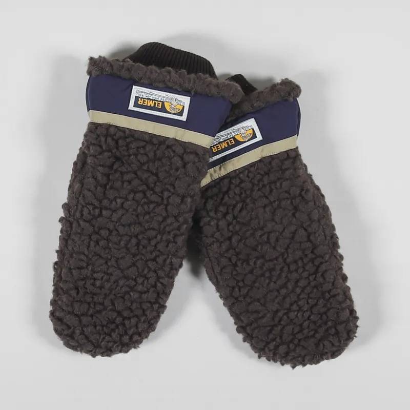 Elmer Wool Pile 5 Fingers Conductive Mittens Brown