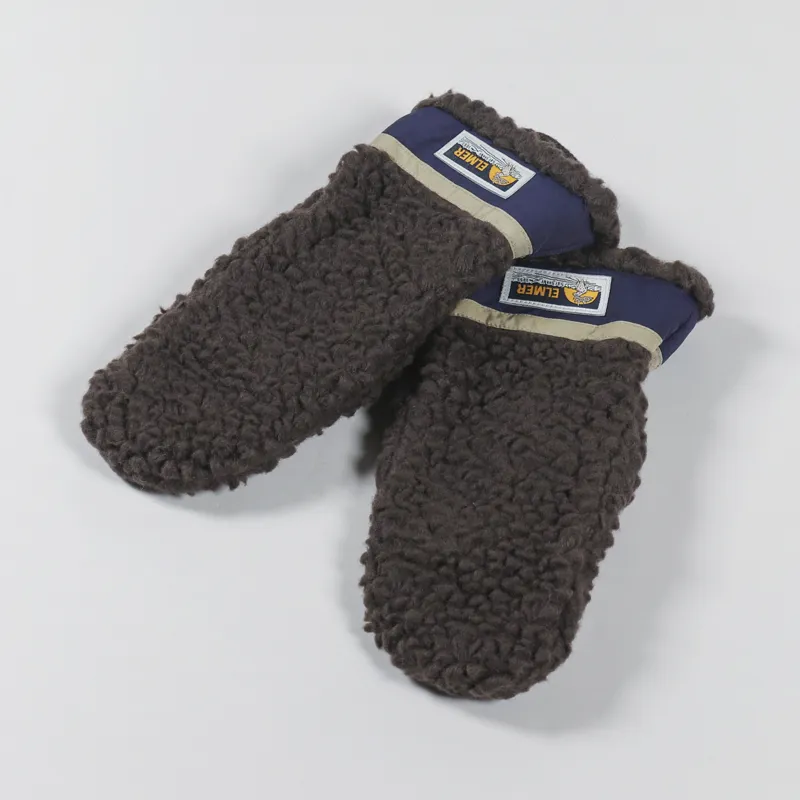 Elmer Wool Pile 5 Fingers Conductive Mittens Brown-4