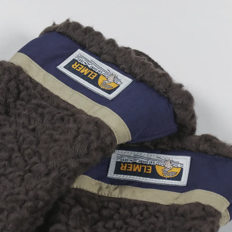 Elmer Wool Pile 5 Fingers Conductive Mittens Brown-3