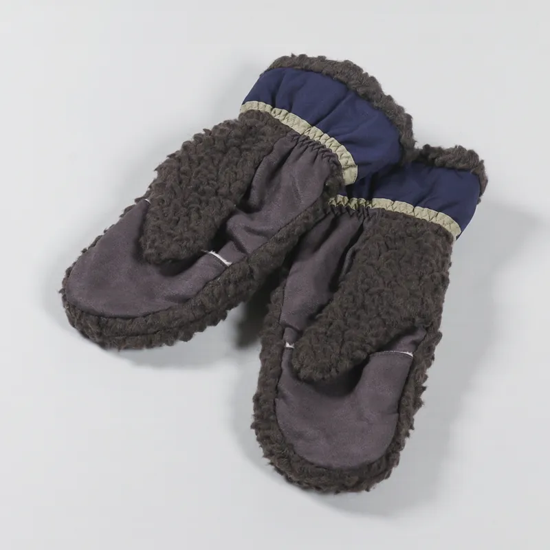 Elmer Wool Pile 5 Fingers Conductive Mittens Brown-2