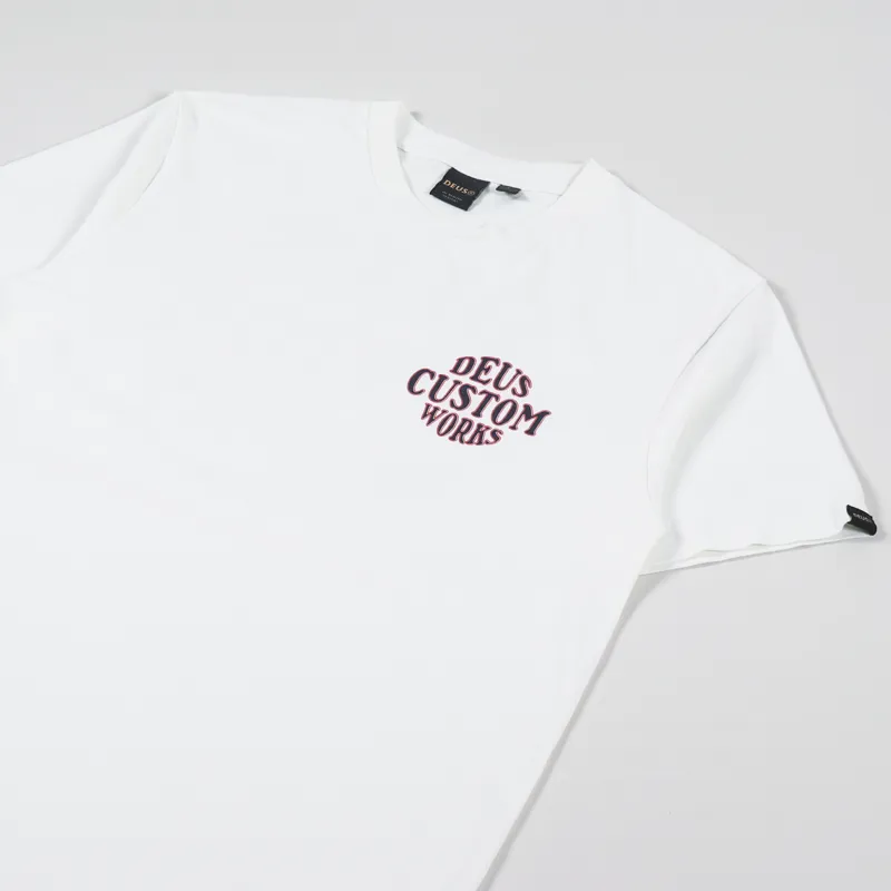 Deus Ex Machina Works T Shirt Vintage White-3