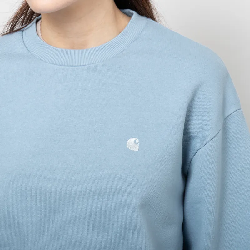 Carhartt WIP Womens Casey Sweatshirt Frosted Blue Silver-4