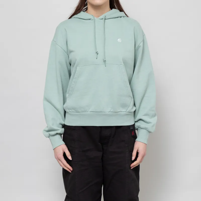 Carhartt WIP Womens Hooded Casey Sweatshirt Frosted Green Silver