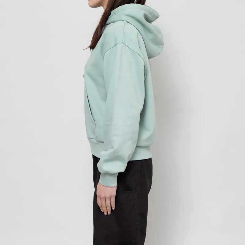 Carhartt WIP Womens Hooded Casey Sweatshirt Frosted Green Silver-1