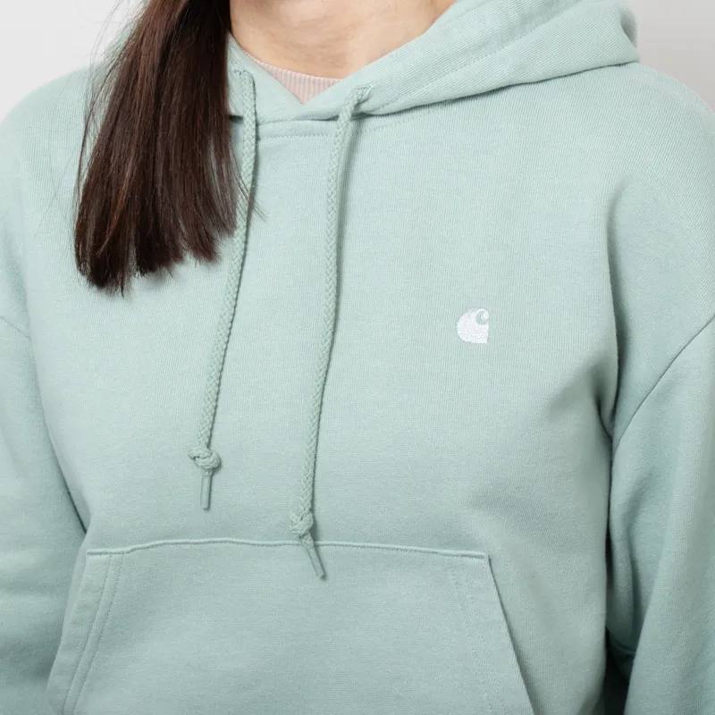 Carhartt WIP Womens Hooded Casey Sweatshirt Frosted Green Silver-4