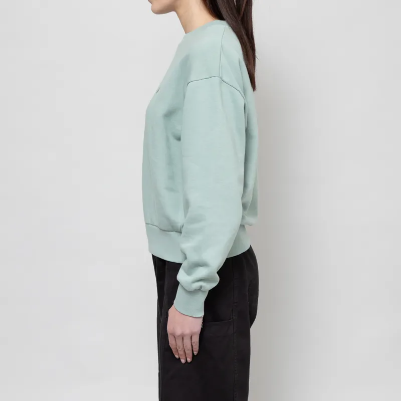 Carhartt WIP Womens Casey Sweatshirt Frosted Green Silver-1