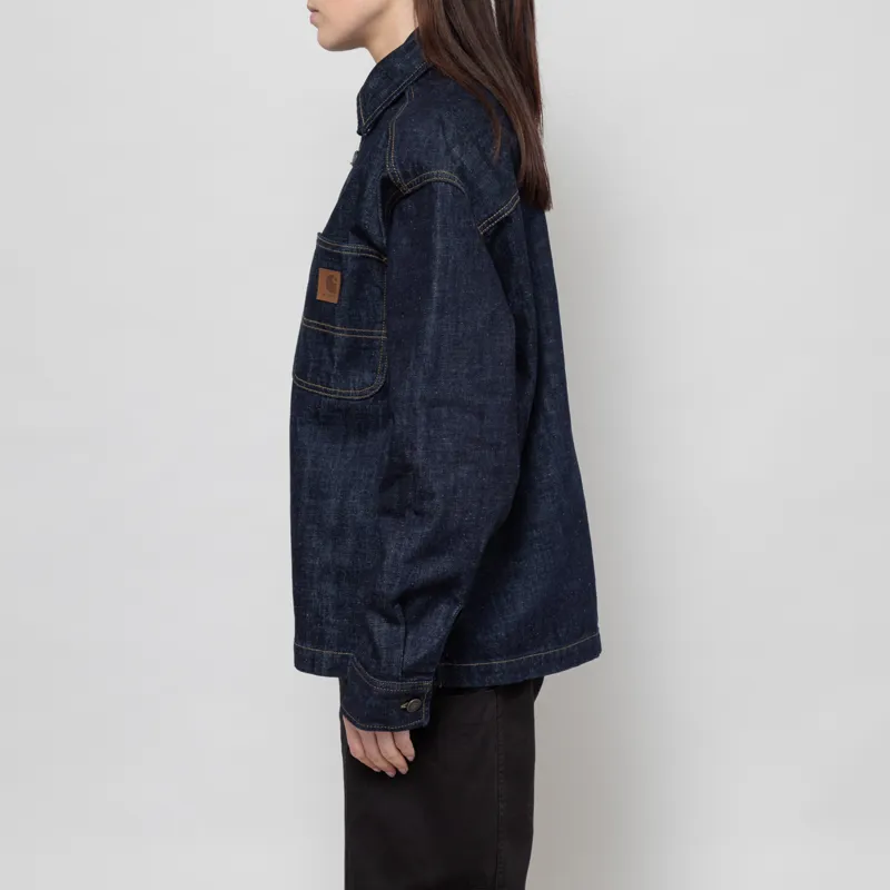 Carhartt WIP Womens Lovilia Shirt Jac Blue Rinsed-1