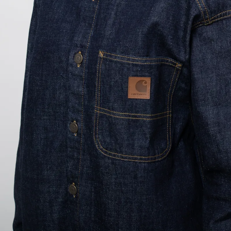 Carhartt WIP Womens Lovilia Shirt Jac Blue Rinsed-5