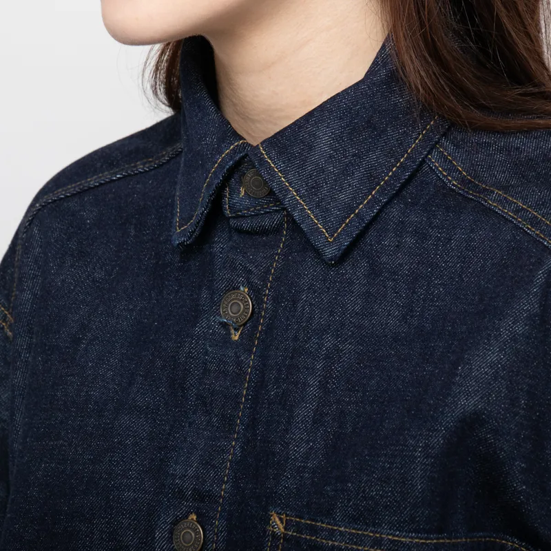Carhartt WIP Womens Lovilia Shirt Jac Blue Rinsed-4