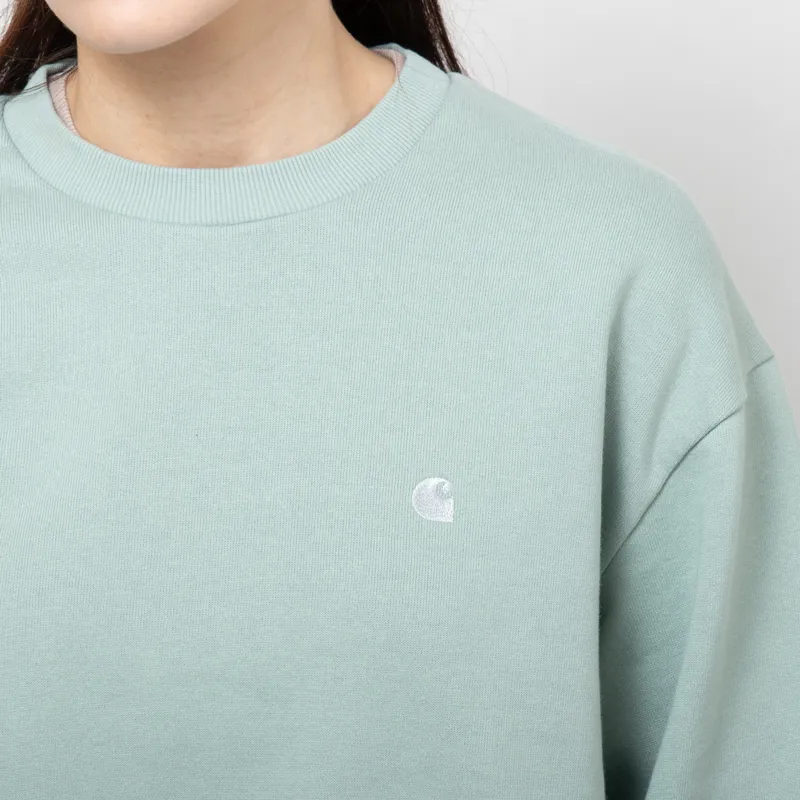Carhartt WIP Womens Casey Sweatshirt Frosted Green Silver-4