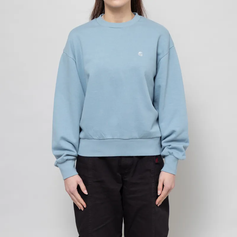 Carhartt WIP Womens Casey Sweatshirt Frosted Blue Silver