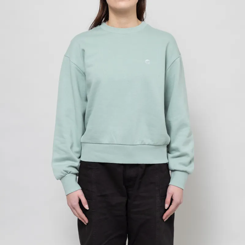 Carhartt WIP Womens Casey Sweatshirt Frosted Green Silver