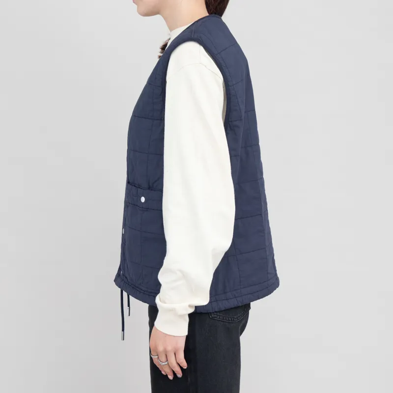 Folk Womens Quilted Boxy Gilet Soft Navy-1